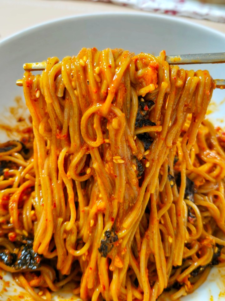 Bibim Memil Guksu Recipe: Korean Spicy Buckwheat Noodles