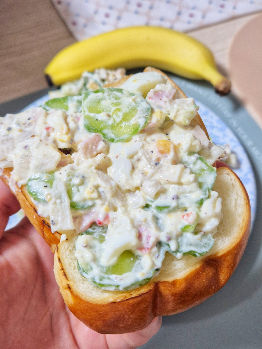 Cucumber Greek Yogurt Sandwich Recipe with Crab Stick photo 1