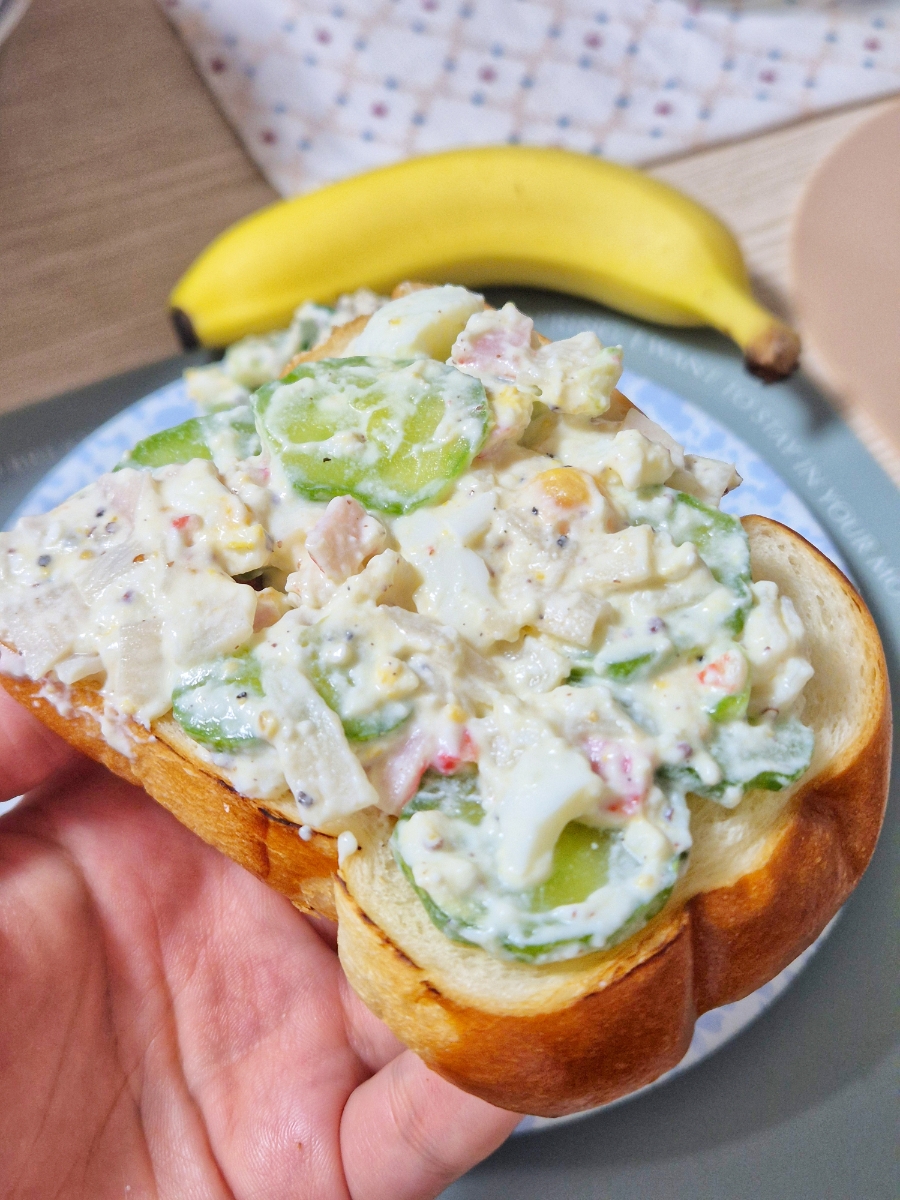 Cucumber Greek Yogurt Sandwich Recipe with Crab Stick photo 3