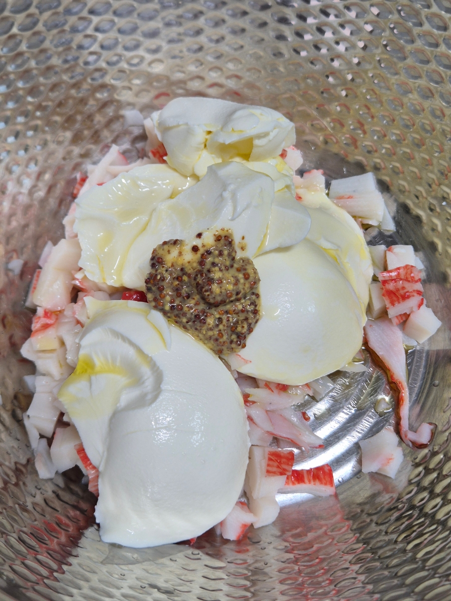 Cucumber Greek Yogurt Sandwich Recipe with Crab Stick photo group 3